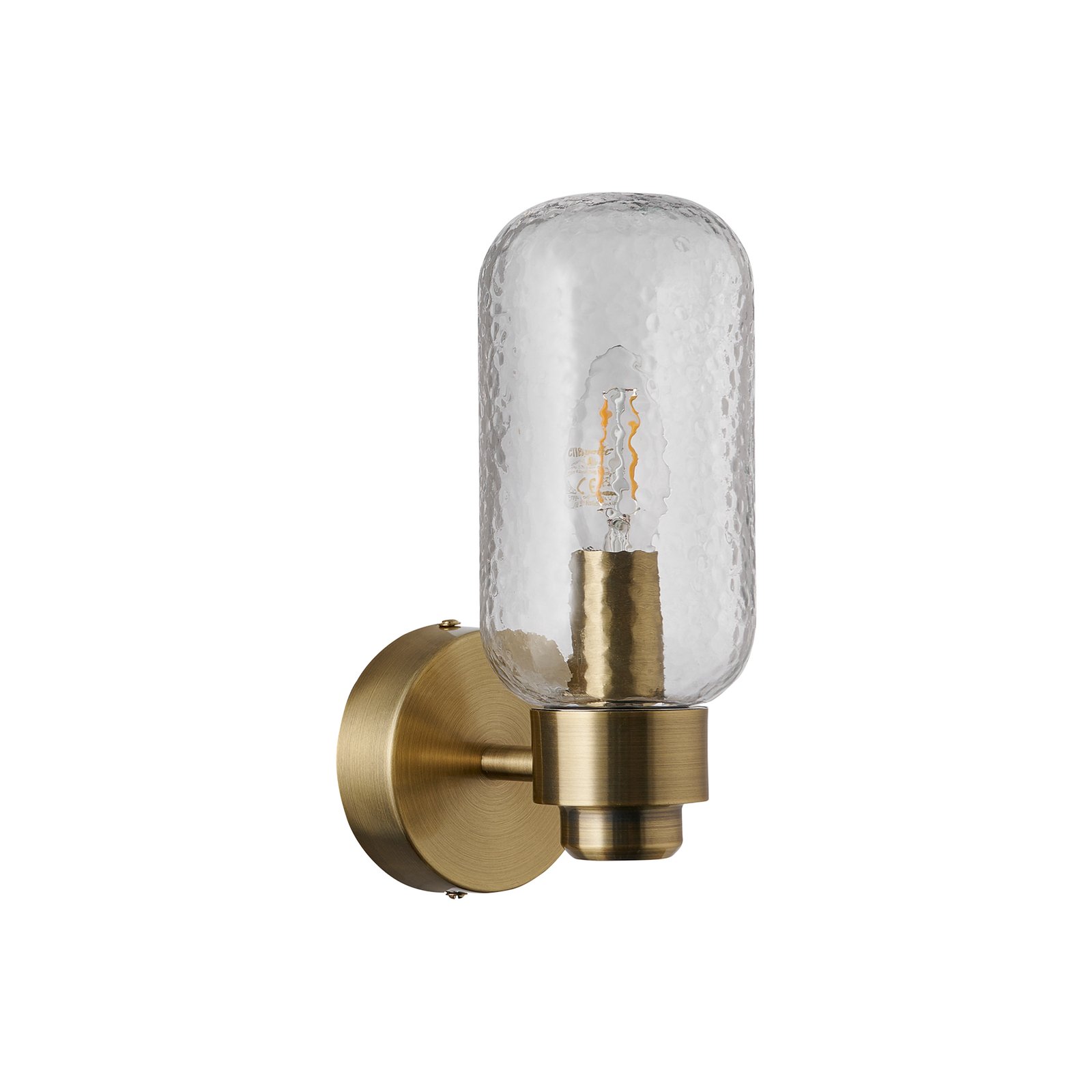 Tutan Aplică de perete, metal, sticlă, E14, IP44, culoare alamă - Nordlux