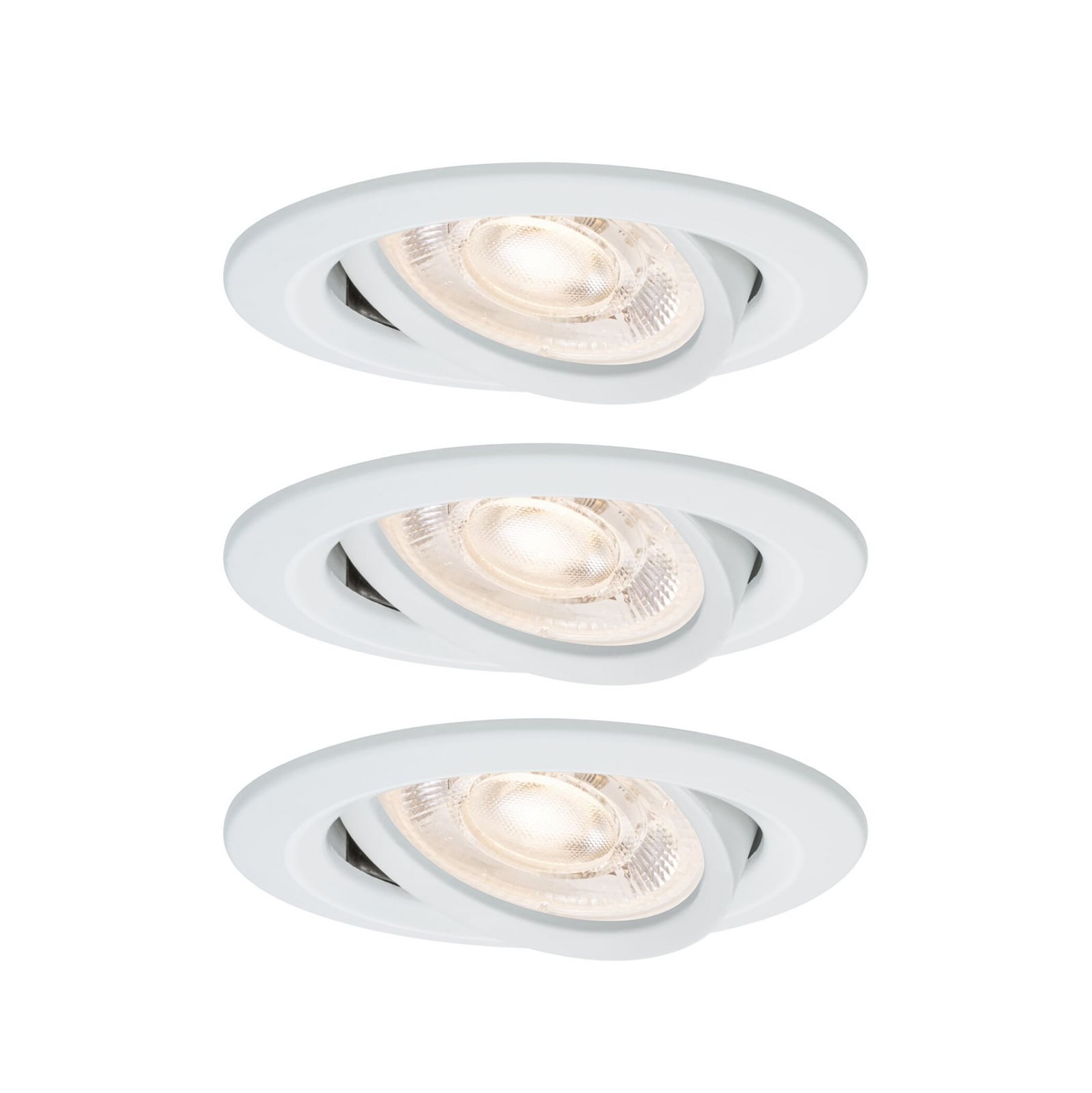 Lámpara empotrable Paulmann NOVA, blanca, Ø 9 cm, orientable, atenuable, juego
