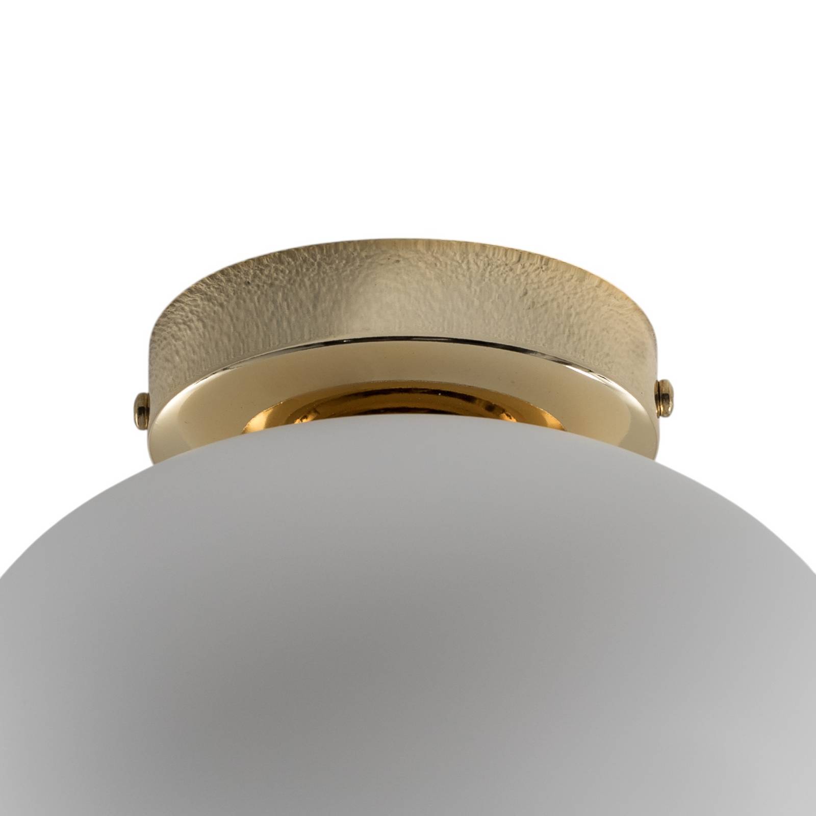 Deckenlampe Ufo, gold/weiß, Ø 18 cm, Glas, G9 günstig online kaufen