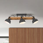 JUST LIGHT. Cup 2.0 ceiling light, 3-bulb black, metal