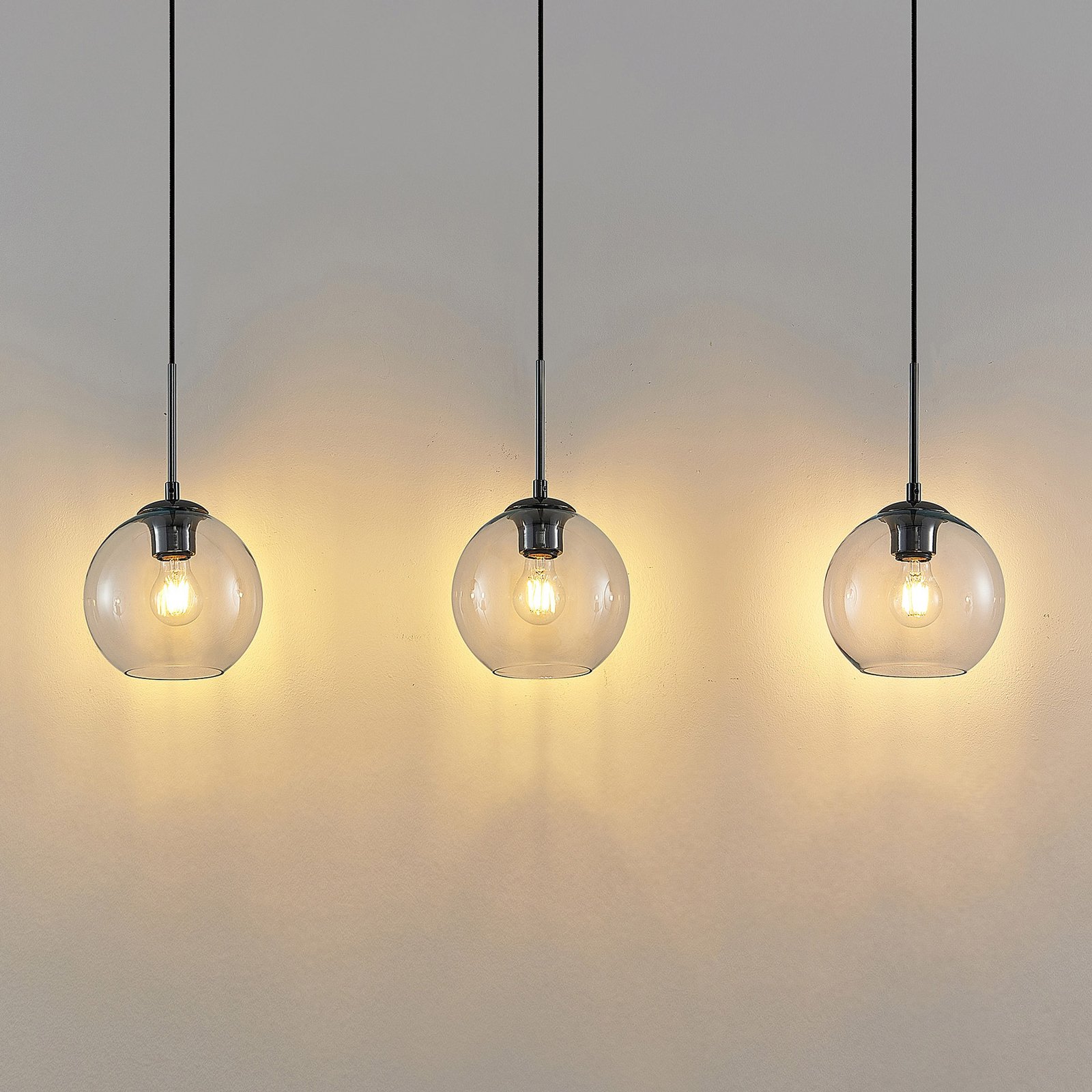 Firano 3 Pendelleuchte Clear/Metal - Lindby