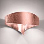 Scudo LED wall light made of steel, copper leaf