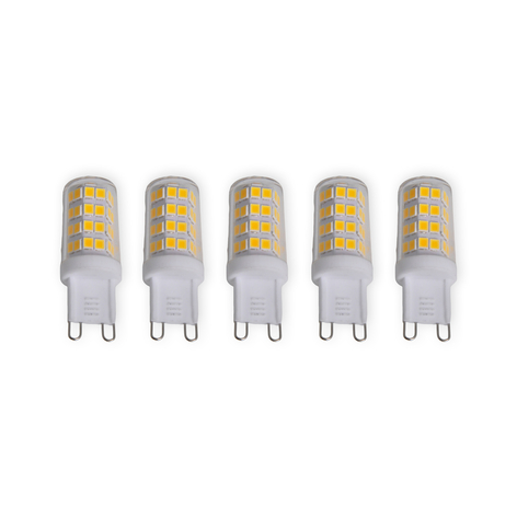 LED-Stiftlampe G9 3W, warmweiß, 330 Lumen 5er-Set