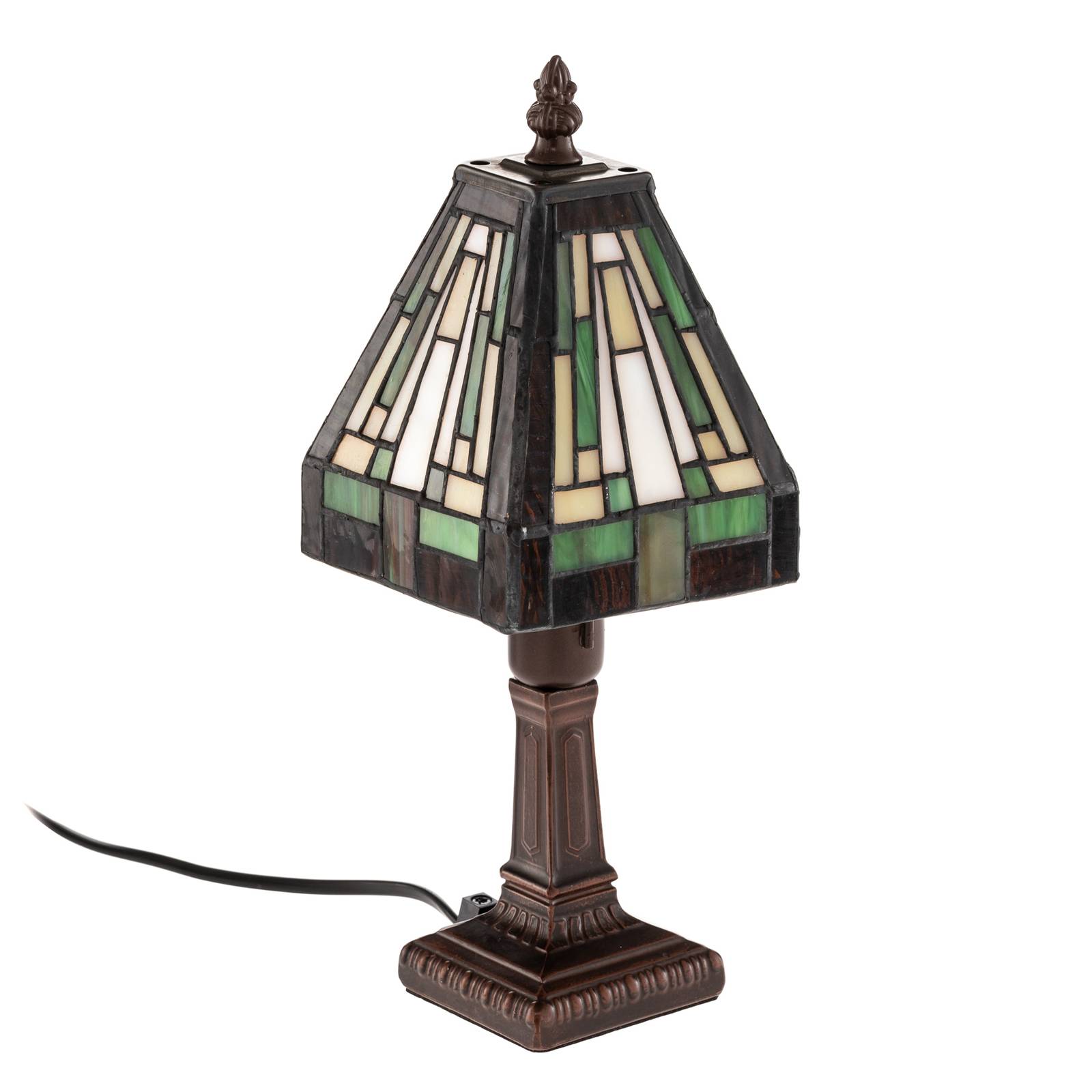 Artistar Multi-faceted table lamp BEA in the Tiffany style, for Living / Dining Room, glass, resin, E14, 40 W, L: 15 cm, H: 32 cm