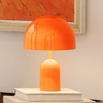 Lámpara de mesa LED recargable Bell Portable de Tom Dixon, roja, altura 28 cm