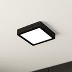 LED-taklampe Fueva 5 IP44 3000K svart 16x16cm