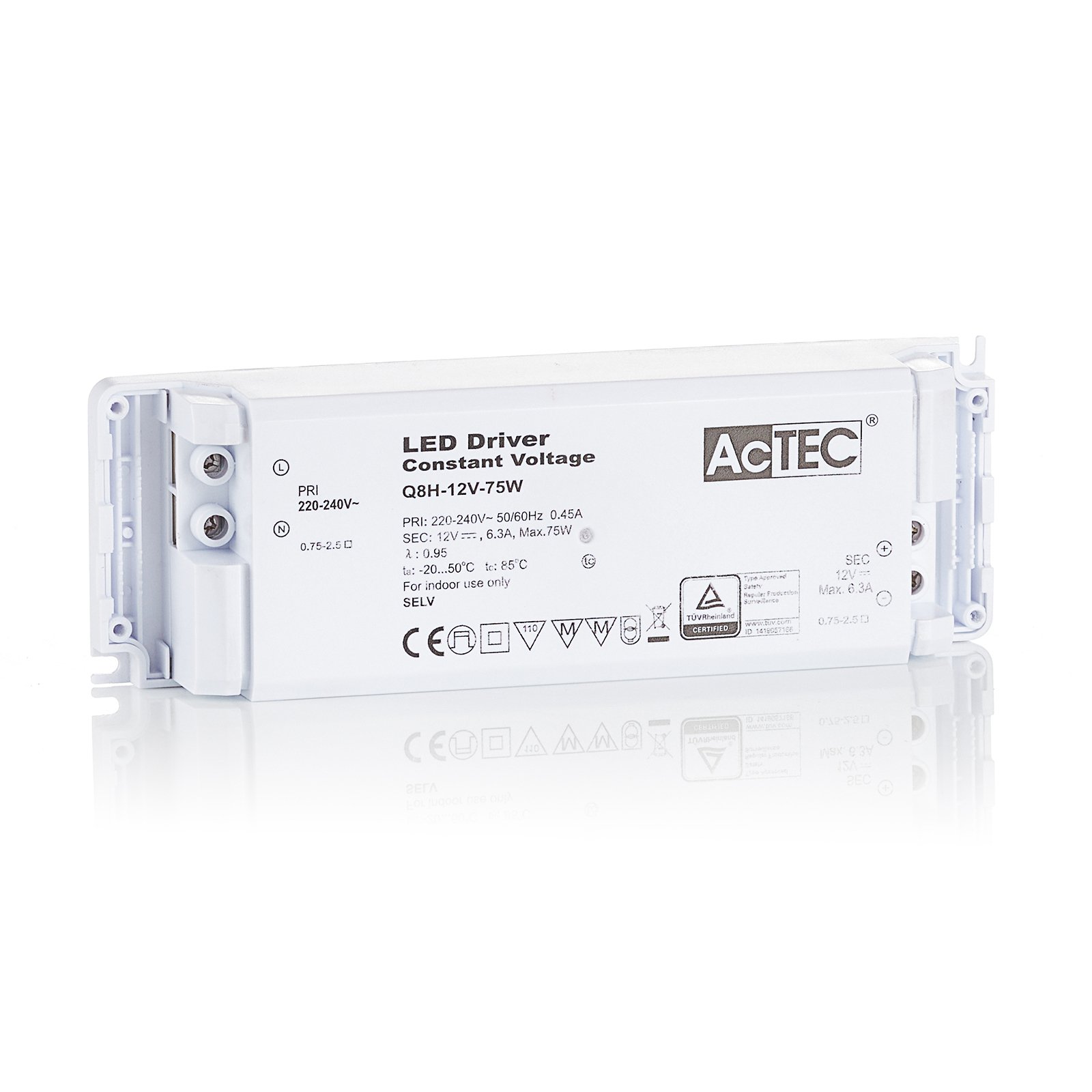 AcTEC Q8H transformador LED CV 12V, 75W