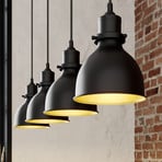 Lindby suspension Jasminka, noir/or, métal, 4 lampes