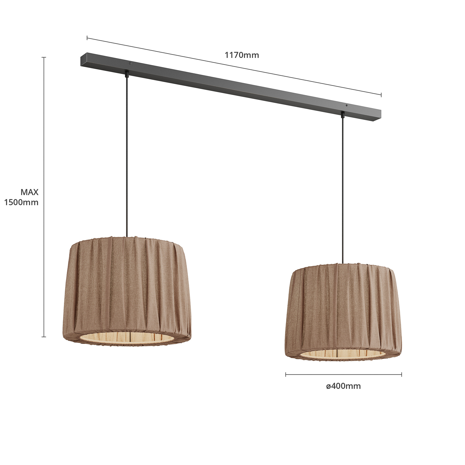 Envolight Waltz hanging light 2-bulb cappuccino