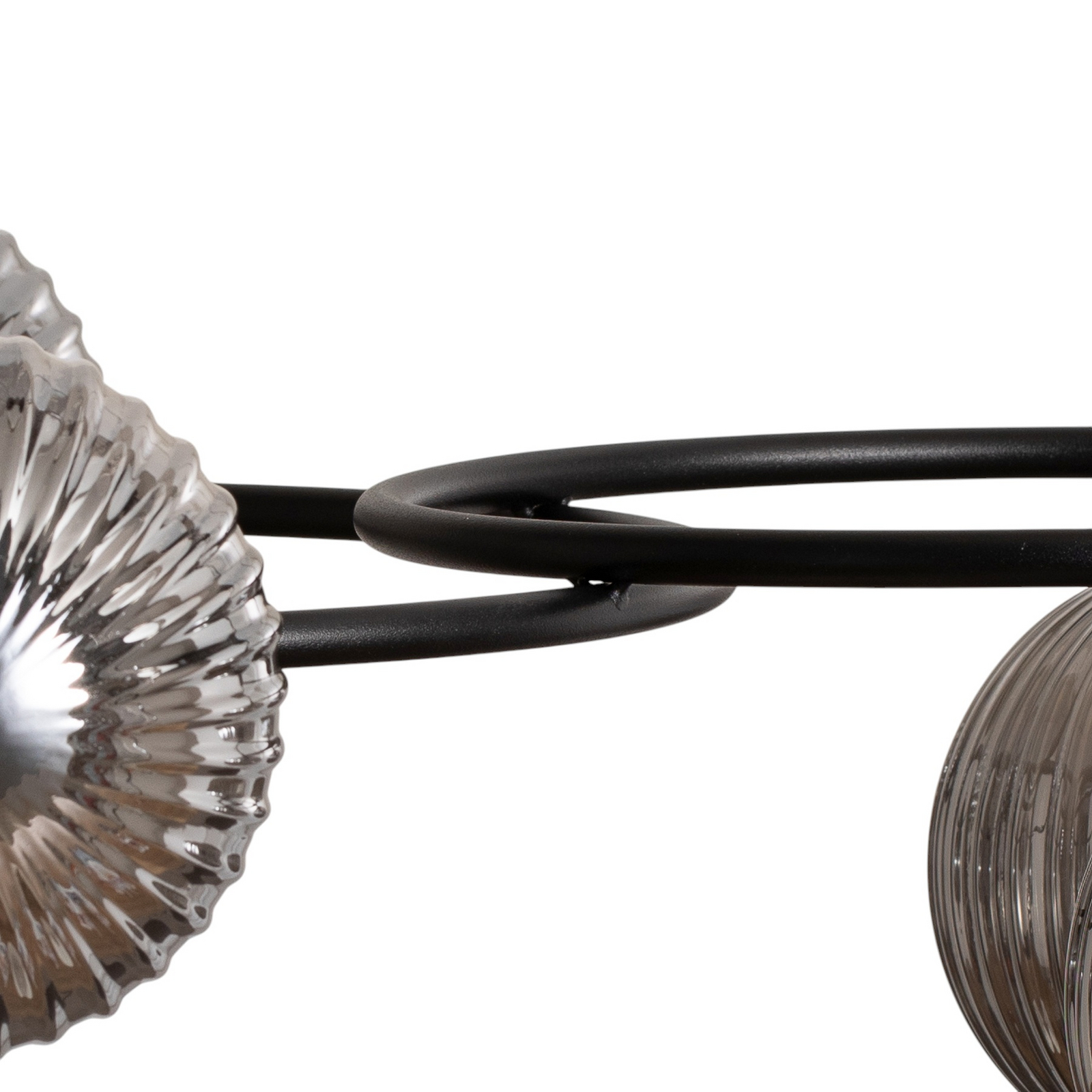Libra living room lamp, smoke grey/black, Ø 70 cm, 5-bulb.