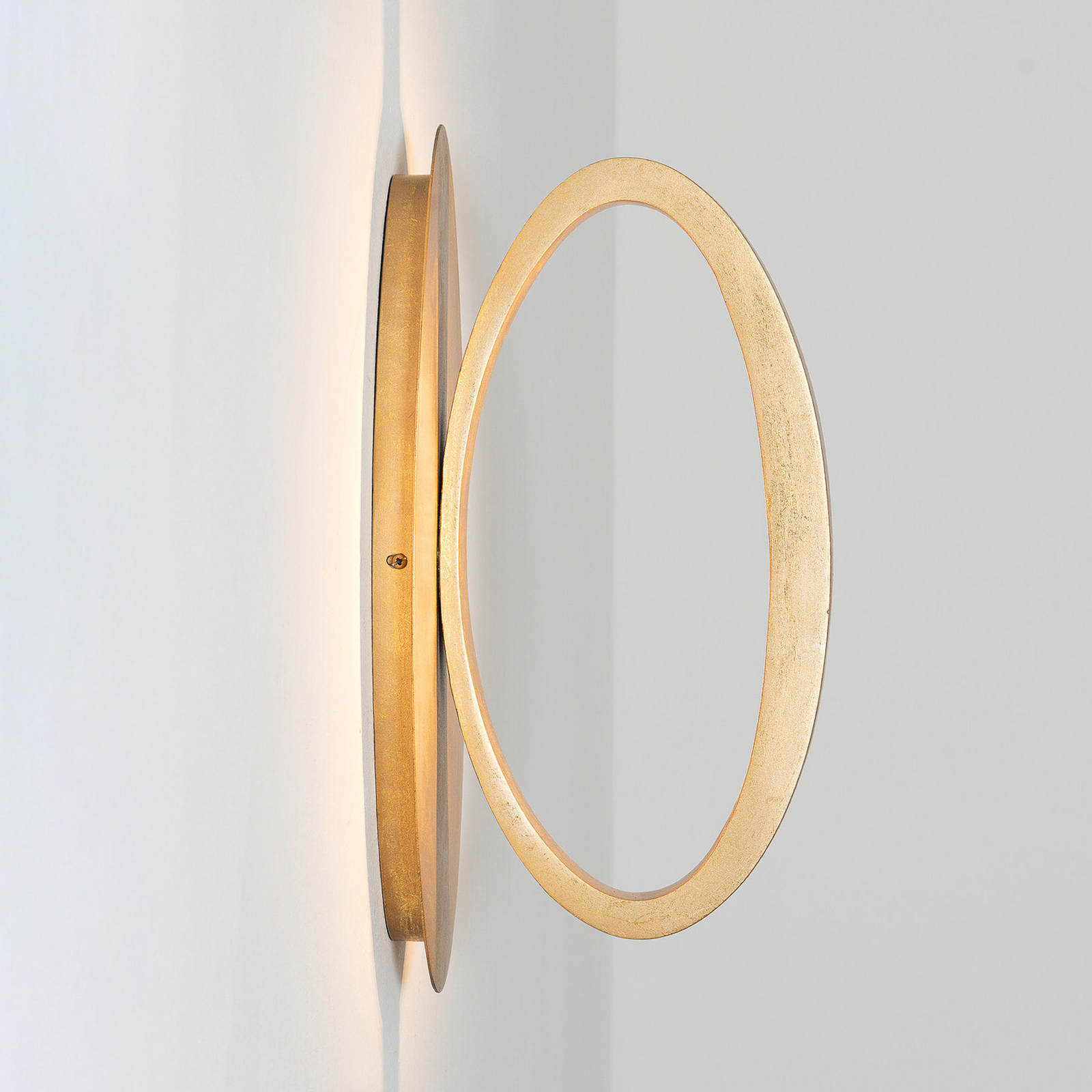 Aplique de pared LED ASTERISCO OVAL, color dorado, 45 cm, metal, atenuable