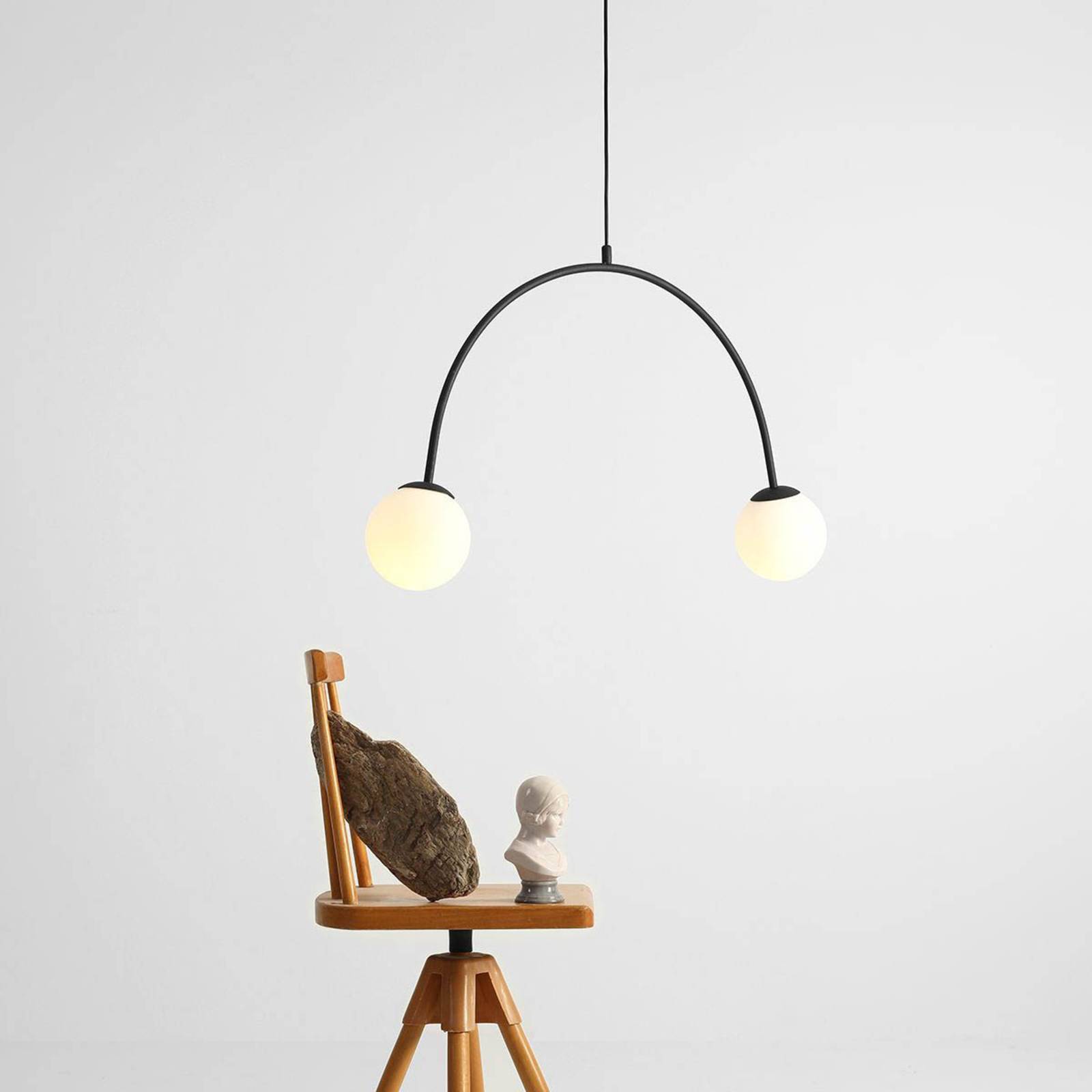 Lampa wisząca Alison czarna/biała 2-pkt. 84cm