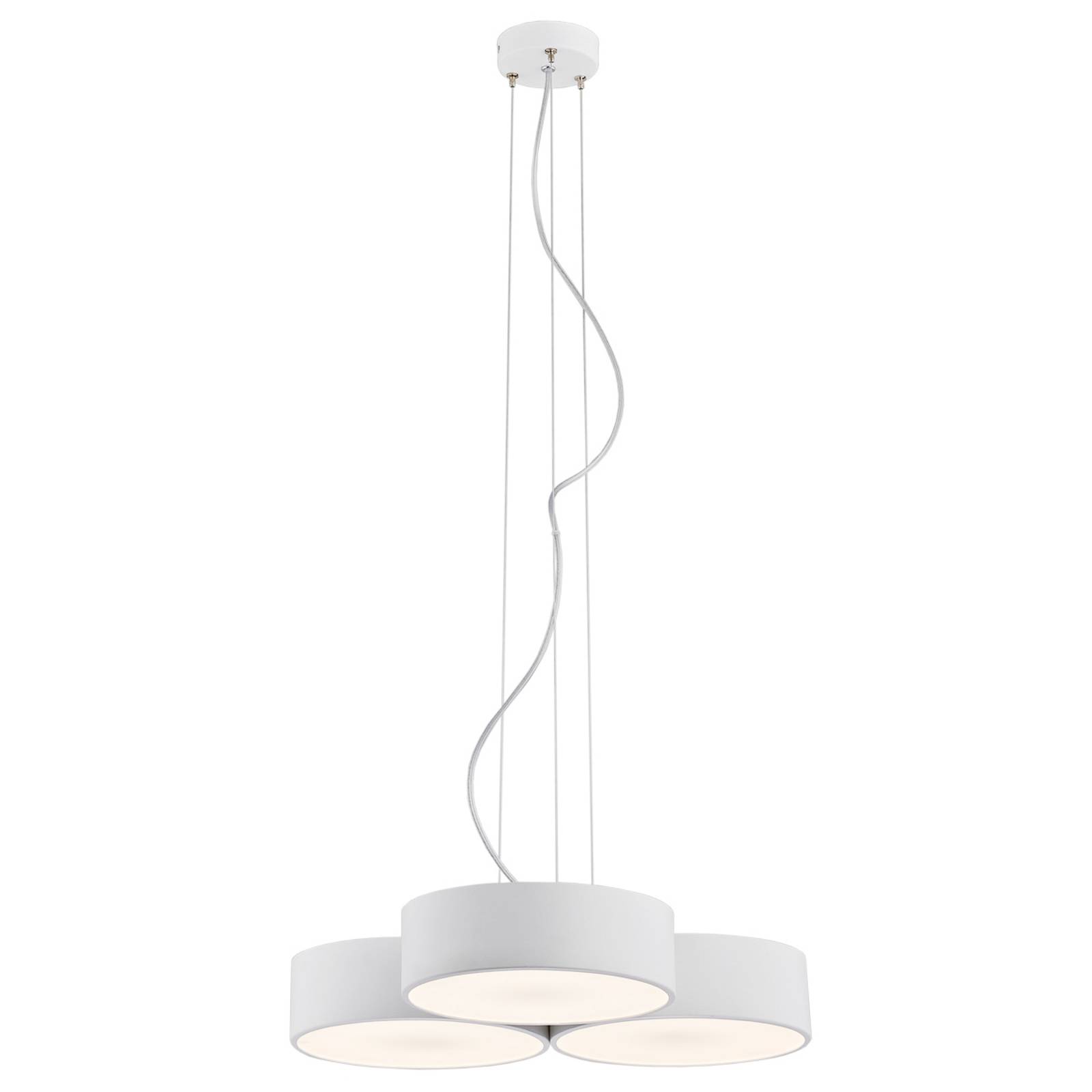Suspension LED Dayton trois lampes, blanche