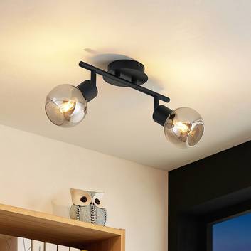 Lindby Eridia spot soffitto, nero, 2 luci