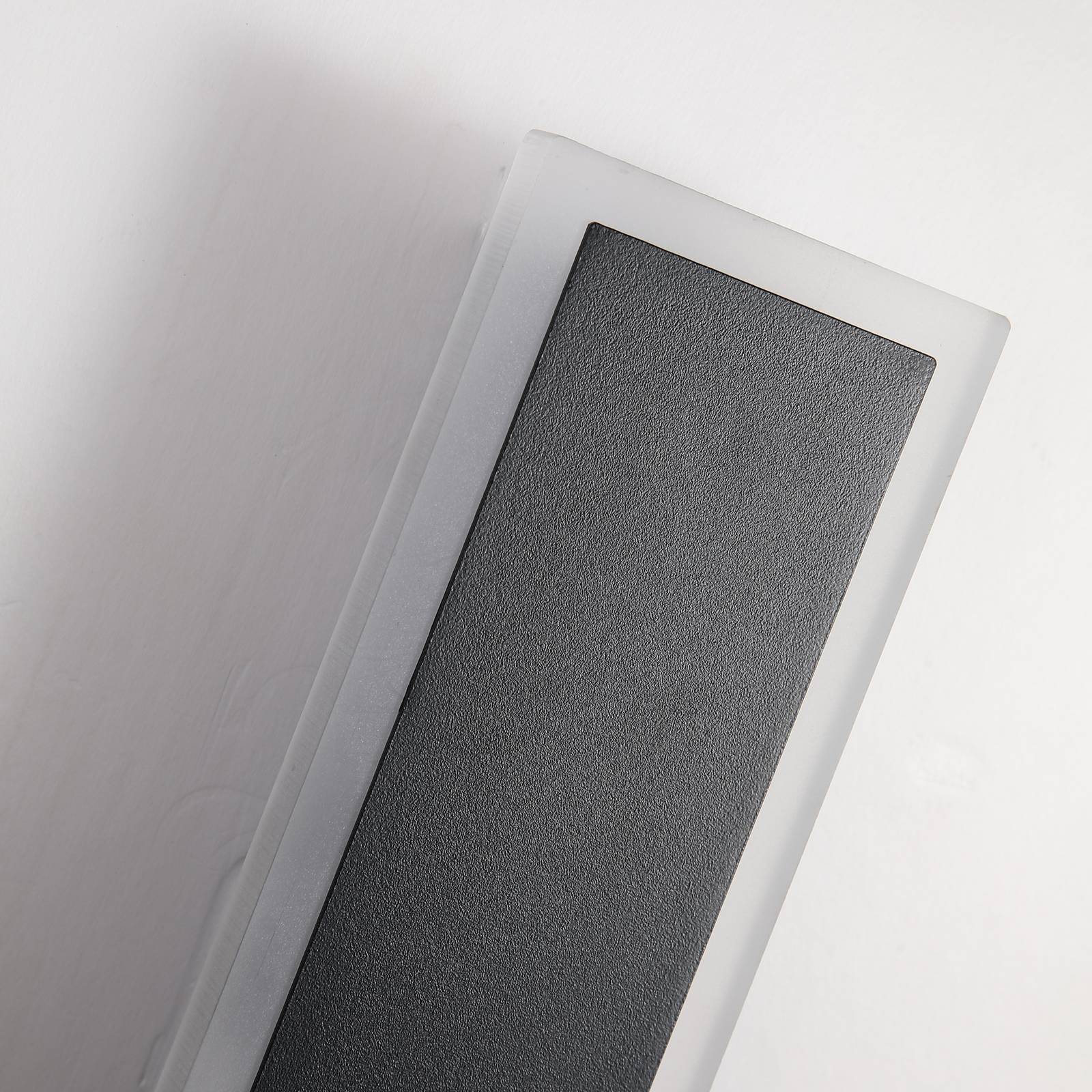 Searchlight Applique d'extérieur LED Bordo Square, hauteur 30 cm, noir, aluminium