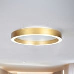 LED-taklampe Ringlux gullfarget, Ø 40 cm, metall, 2700 K