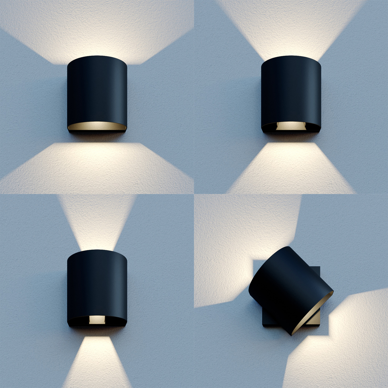 Gladis LED Aplique Exterior Black - Lindby