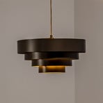 Rings pendant light, titanium-coloured, steel, 1 x E27