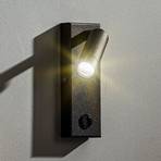 LED-Wandleuchte Enzo eckig mit Schalter, schwarz