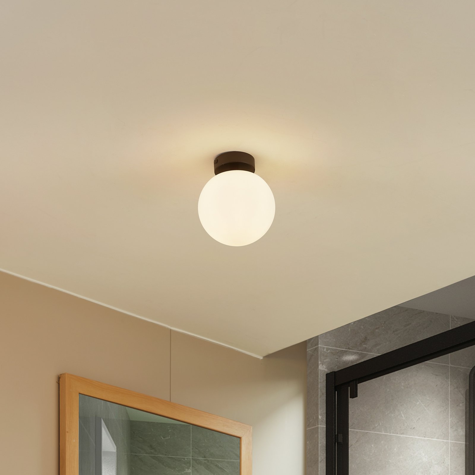 Bidolo Plafonnier IP44 Noir - Lucande