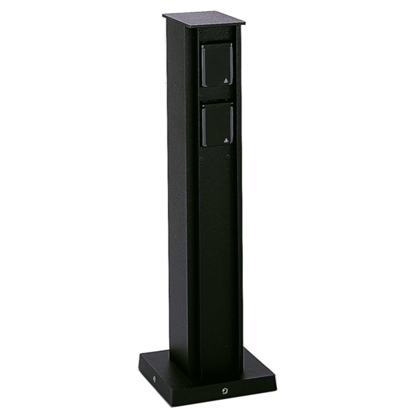 4-fach Steckdosensäule, schwarz