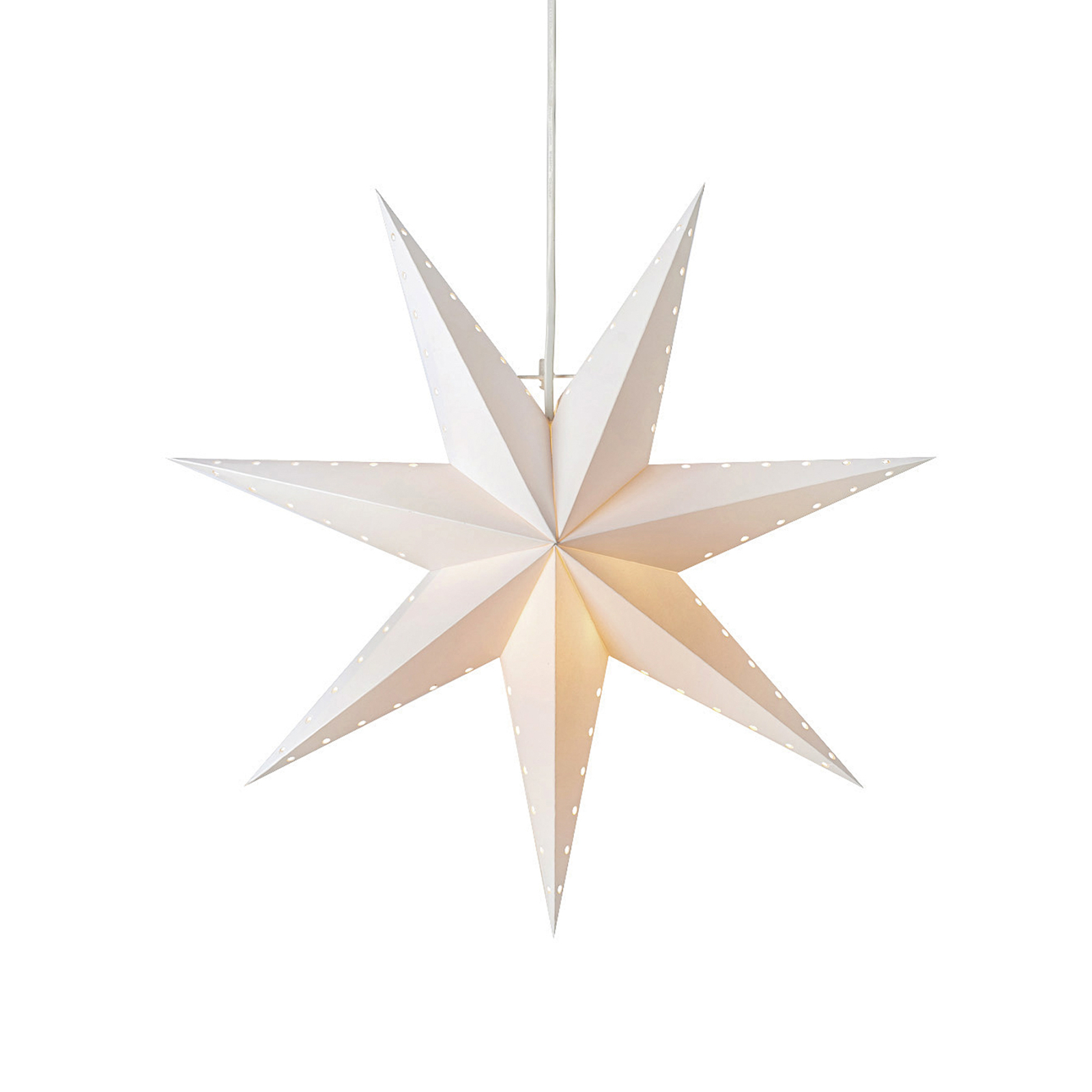 Lively decorative star, hanging, white, Ø 45 cm