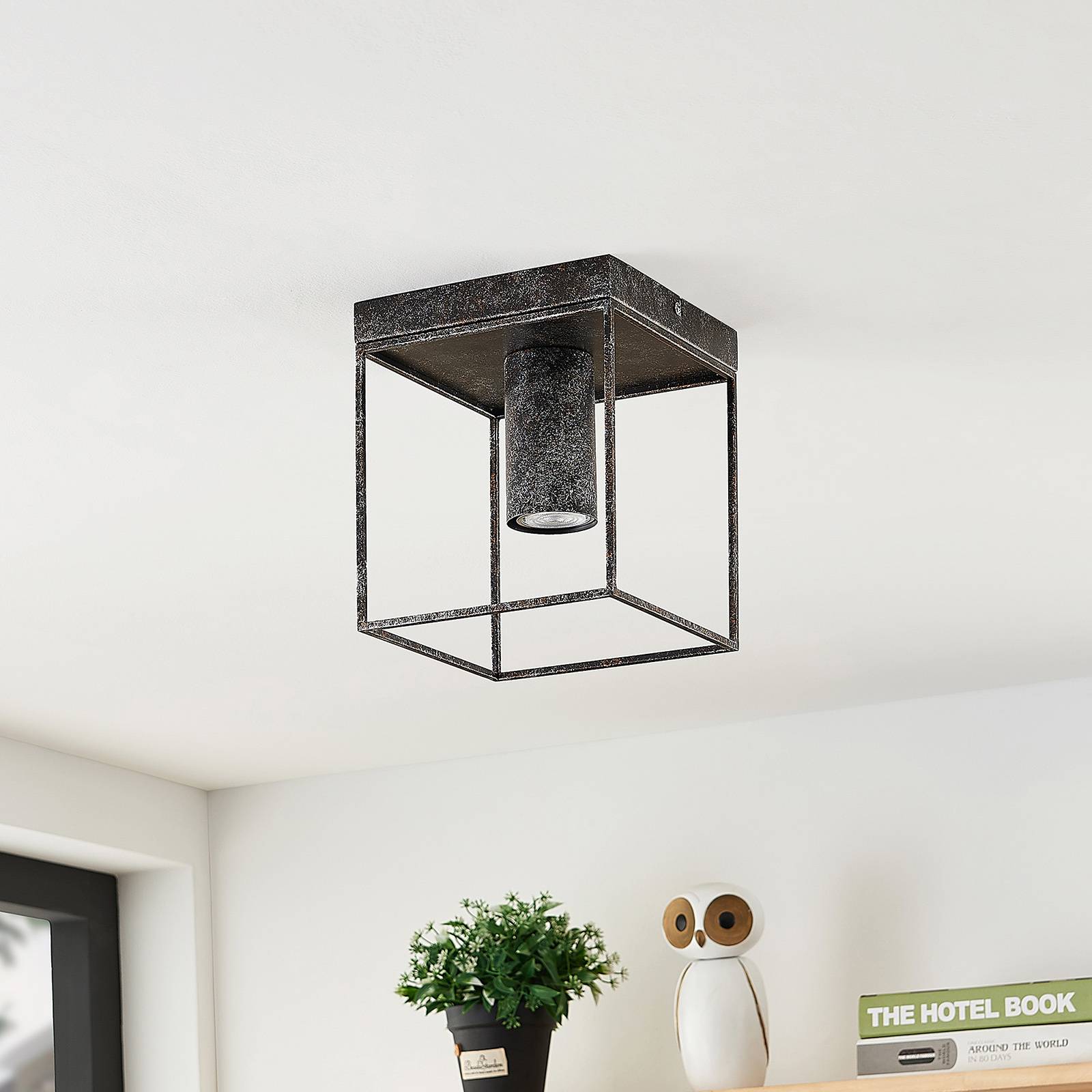 Lindby Disabio lampa sufitowa z metalu, rdza