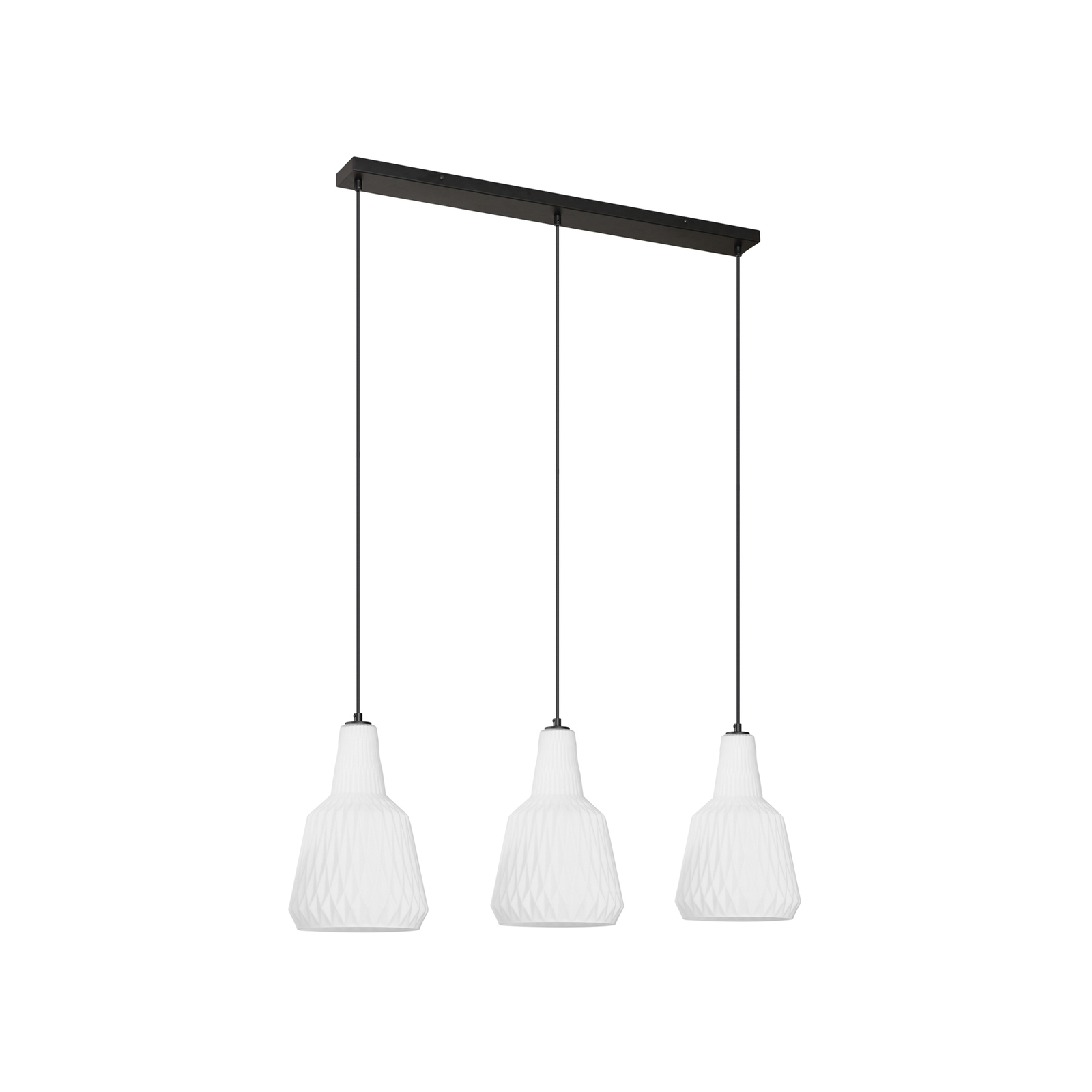 Lindby Belarion hanglamp, opaal, 3-lamps, glas