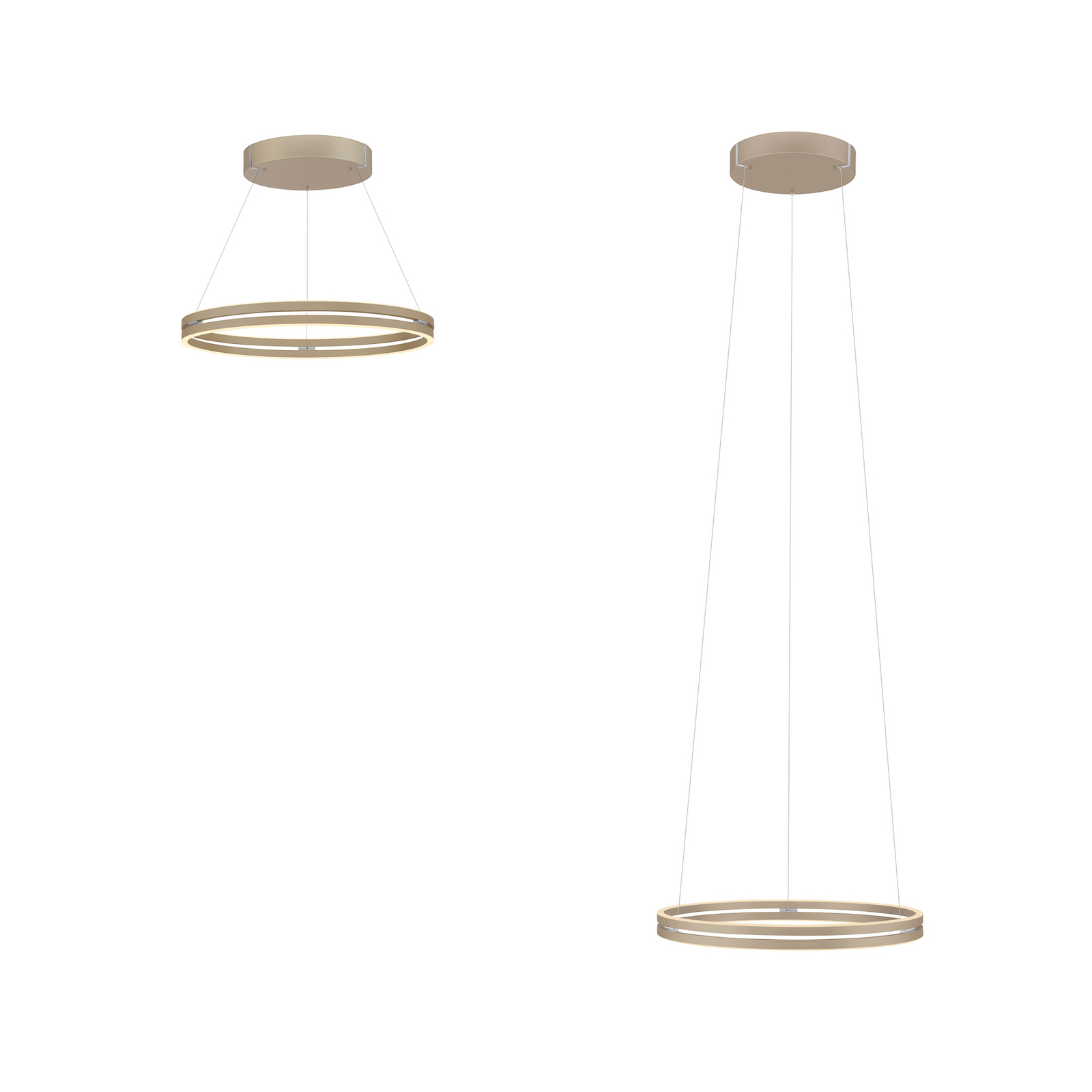 PURE LED-Hängeleuchte E-Loop bronze, Ø 70 cm, Aluminium, CCT