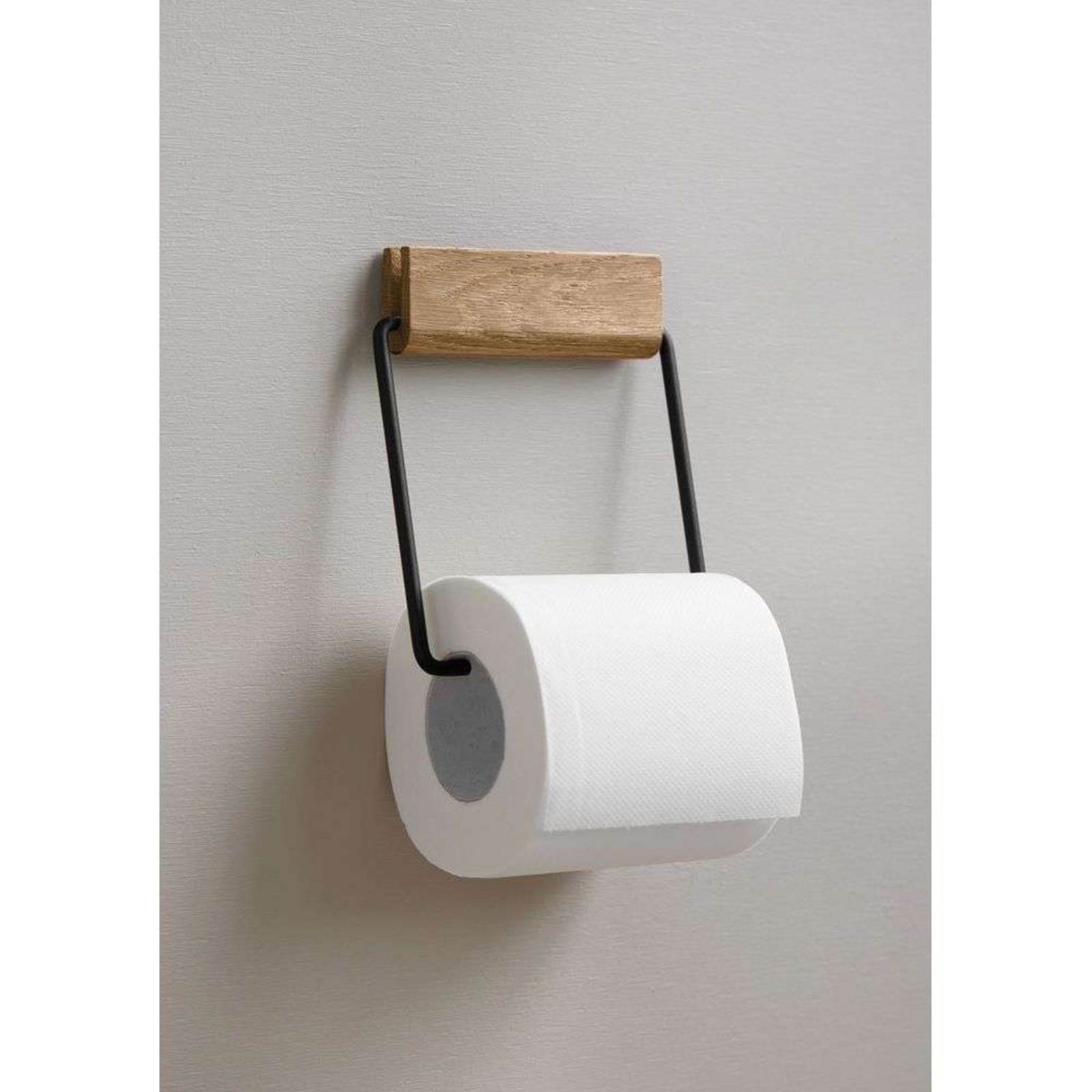 Toilet Roll Holder Oak/Black - Moebe