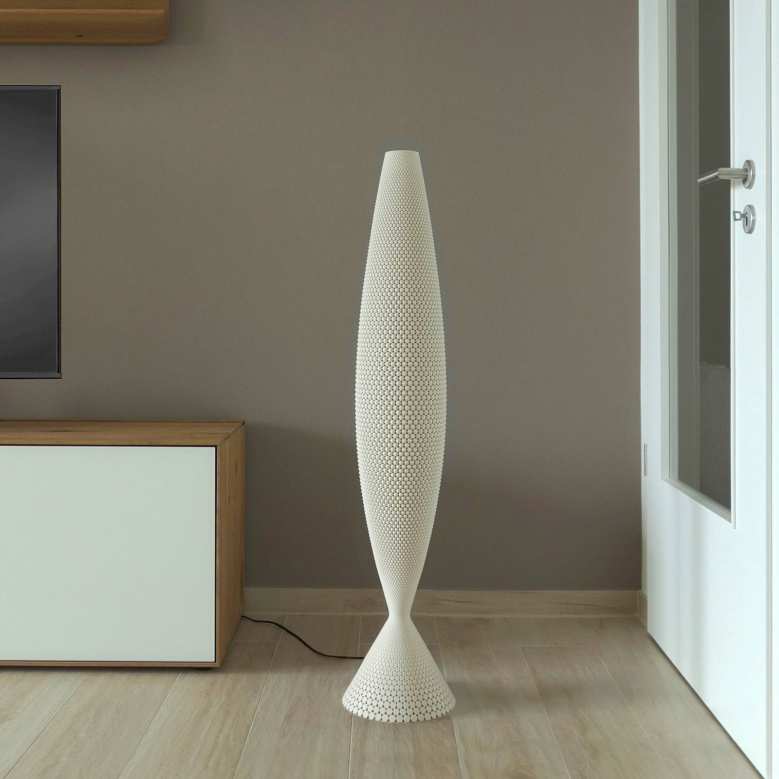 Lampa stojąca Diamant z biomateriału, linen,115 cm