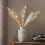 Ozdobne piórka LED „Plumes”, beżowe, 3 gałązki, 15 piór, poliester