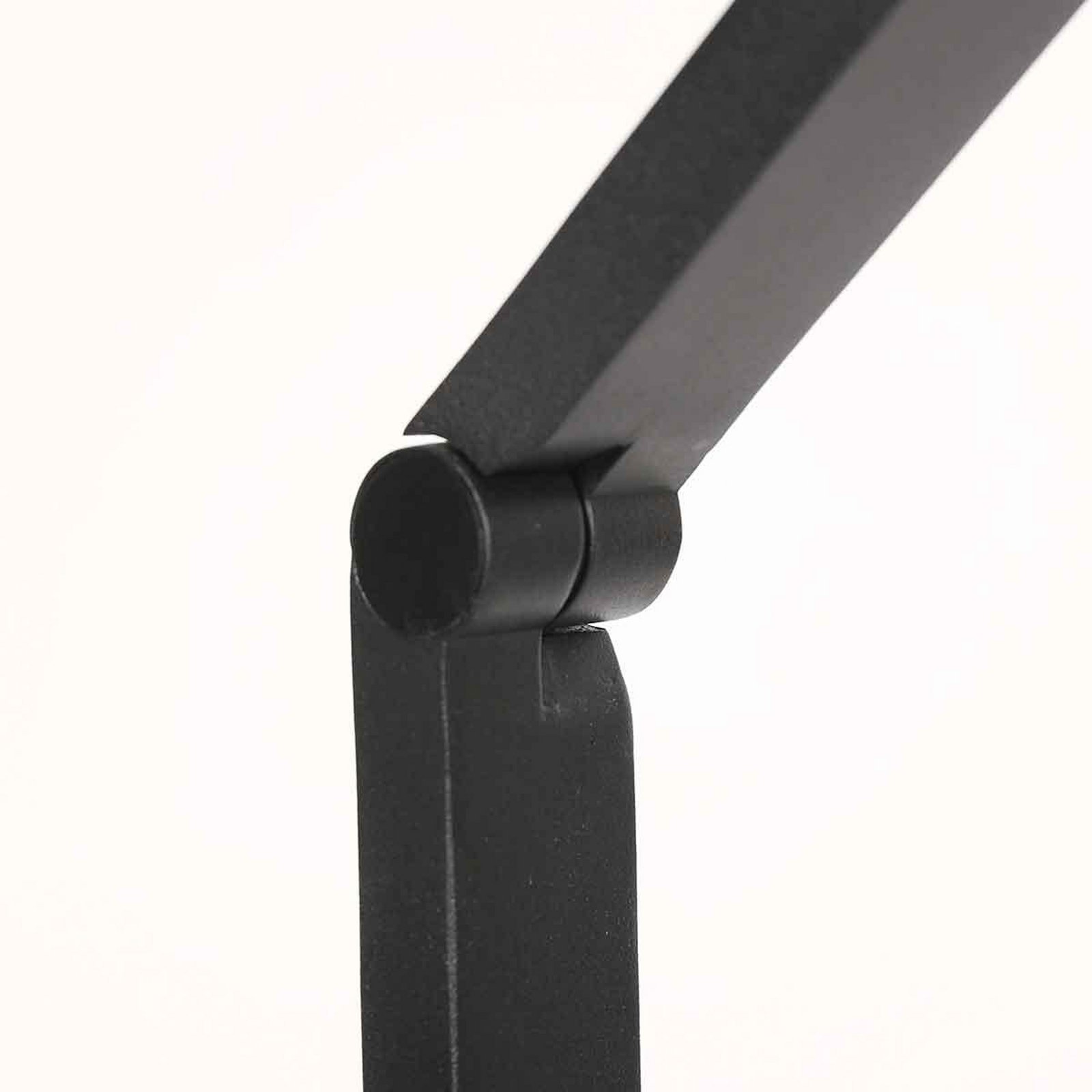 LED vloerlamp Ringlux, zwart, metaal, verstelbaar