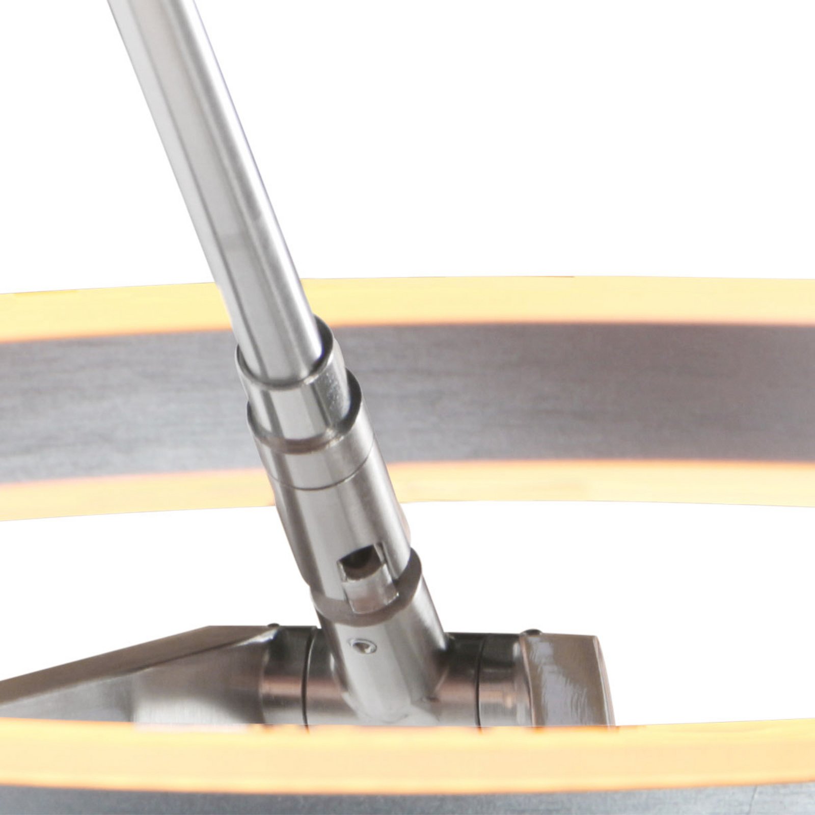 lámpara LED arqueada Ringlux, color acero, metal, CCT, atenuable