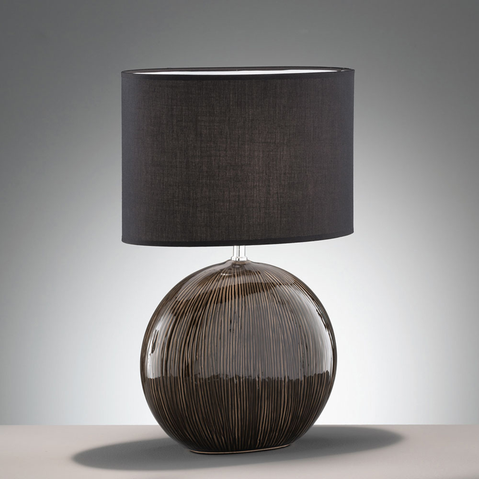 Fischer & Honsel Marin table lamp, ceramic base height 53 cm, for Living / Dining Room, ceramics, fabric, E27, 40 W, energy efficiency: A++, L: 34 cm, W: 17 cm, H: 53 cm