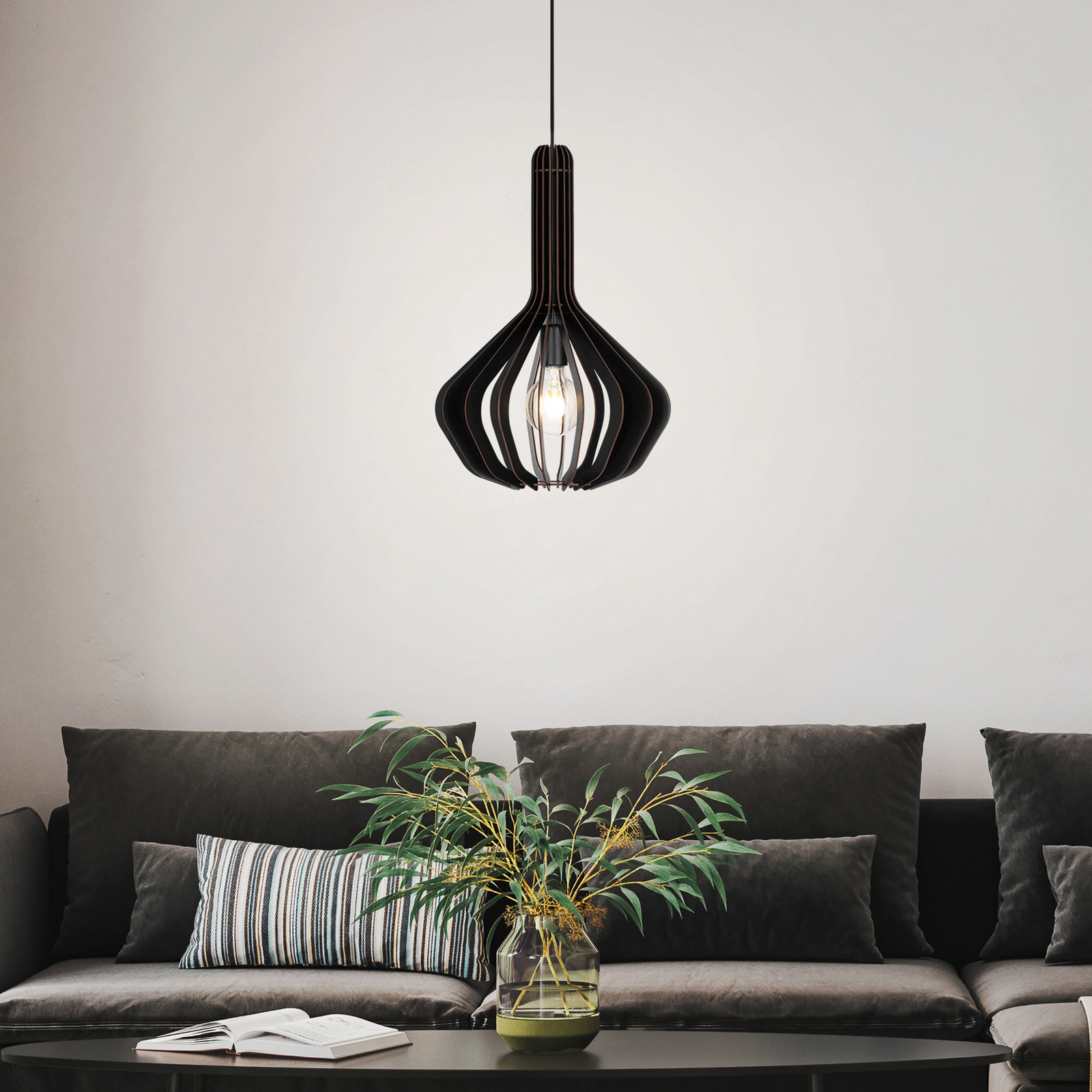 Lampa wisząca Velasco w kolorze czarnym, Ø 38 cm