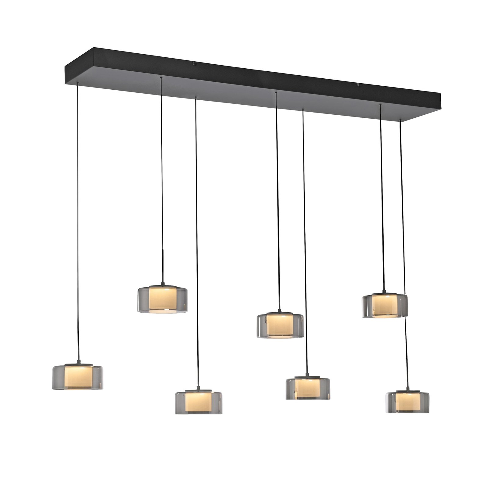 Paul Neuhaus hanglamp Rika, zwart, lengte 135 cm