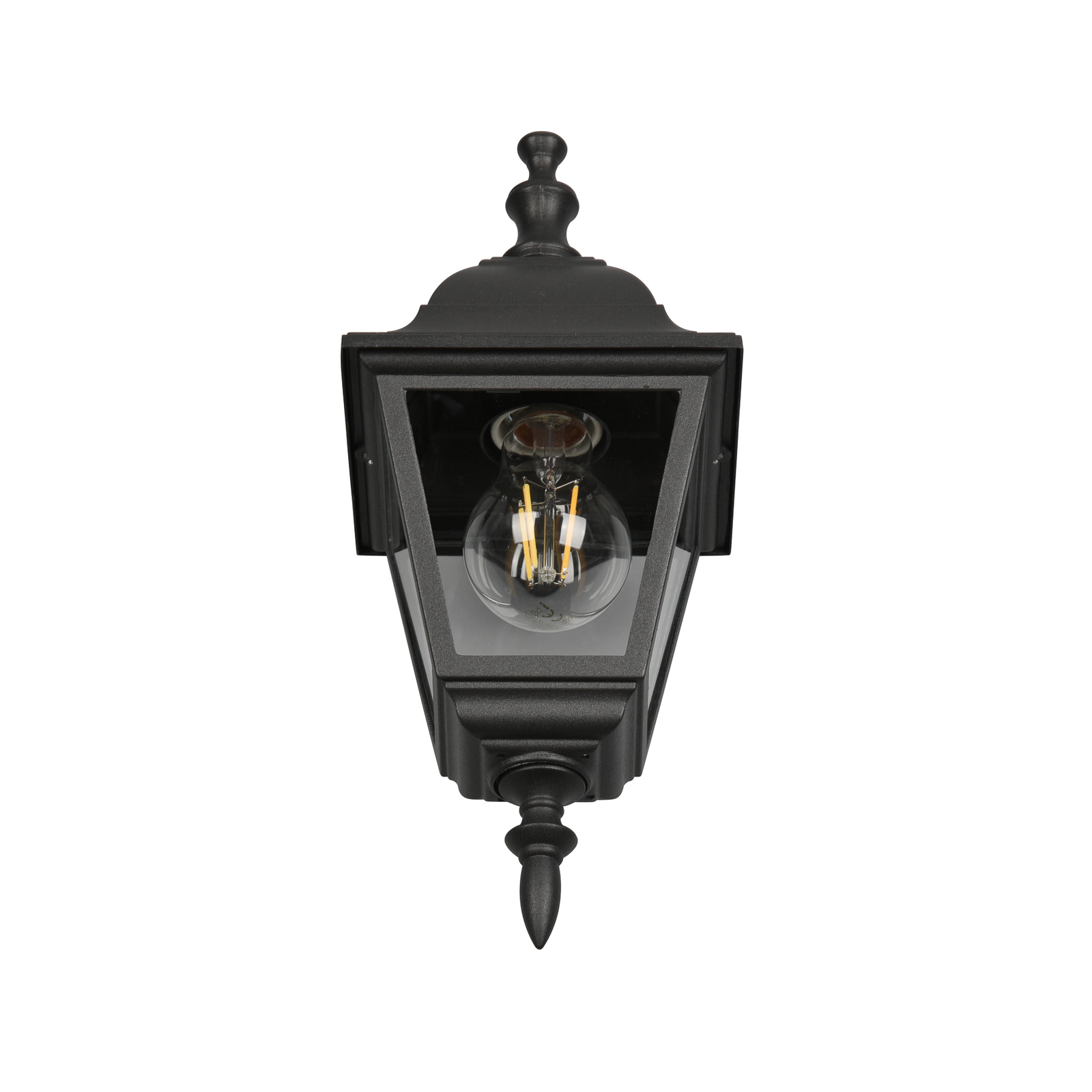 Vanjska zidna svjetiljka Livenza, donje grlo, crna, aluminij