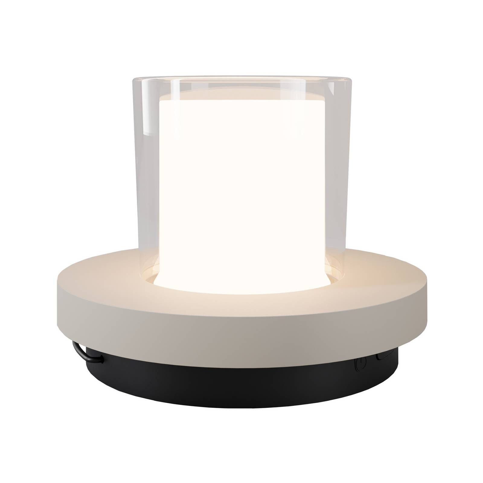 LED-Solar-Tischleuchte Lantra, weiß, Höhe 10 cm, IP44 Dimmer