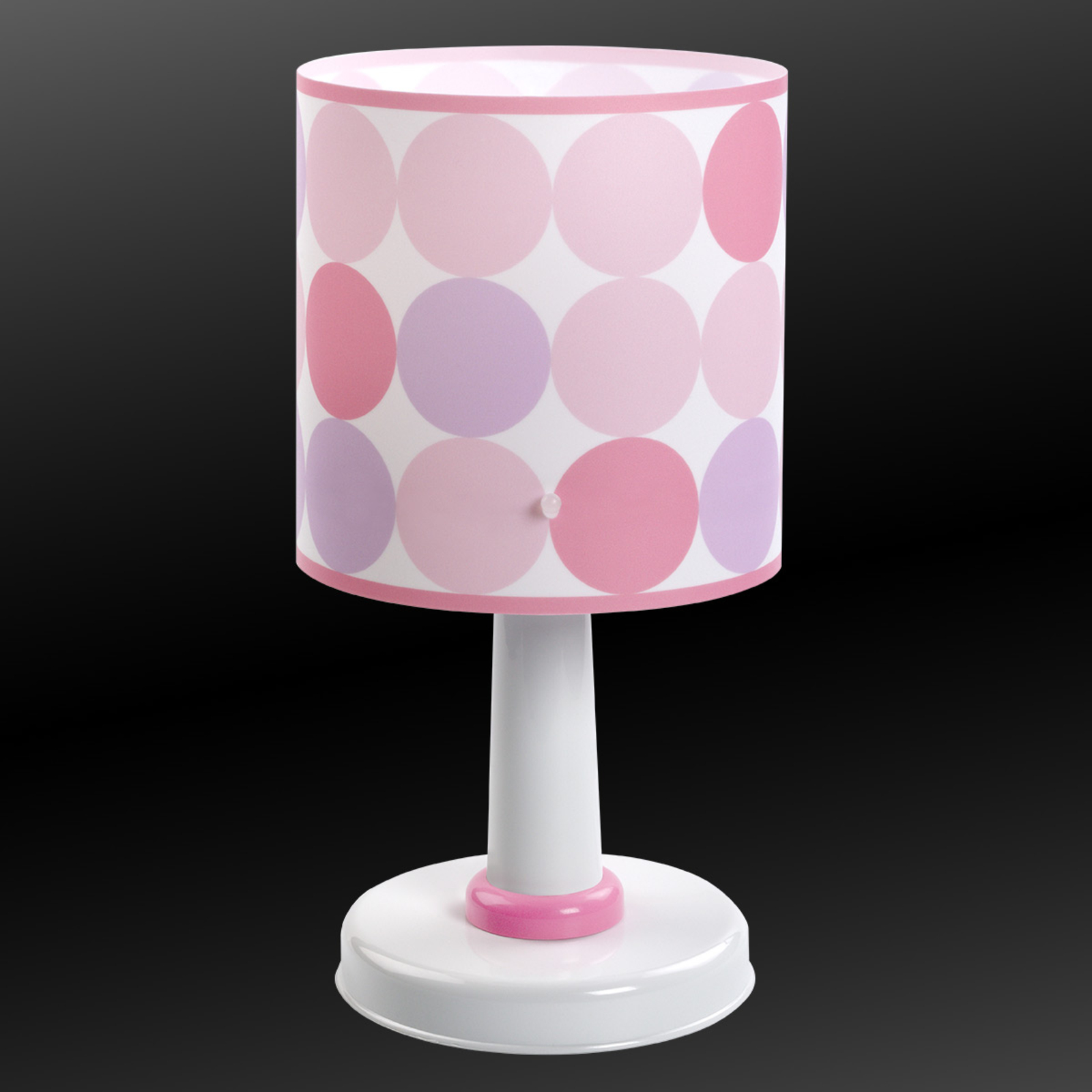 Krāsas - galda lampa ar punktiņiem rozā krāsā