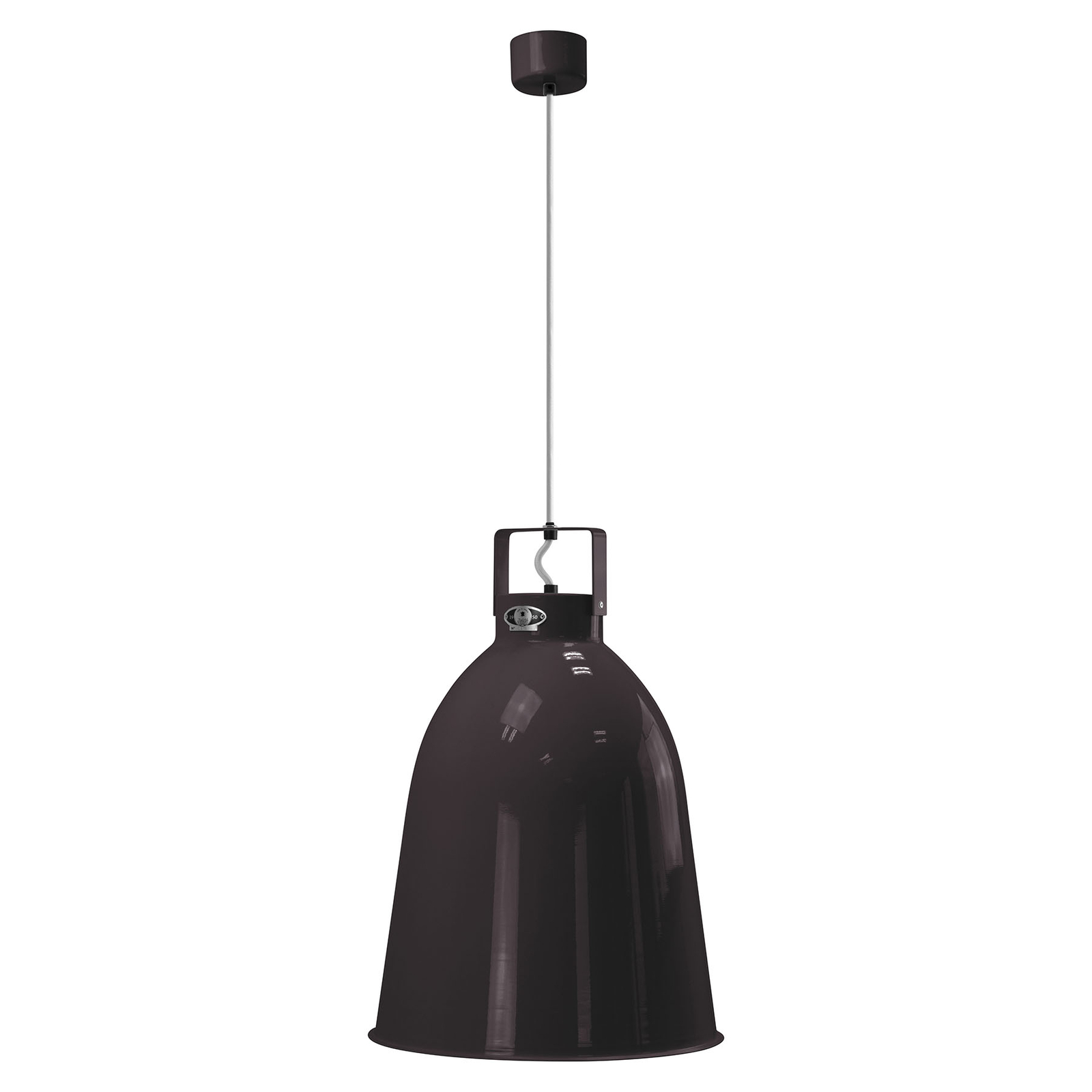 Jieldé-glans C360 hængelampe, blank sort Ø36 cm