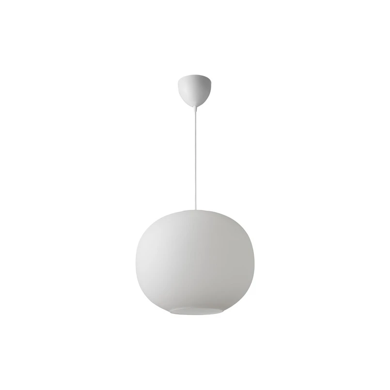 Pendellampe Navone, hvid, glas, Ø 40 cm, 1-lys