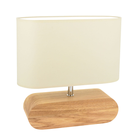 Bordlampe Marinna, eikefot, skjerm ecru