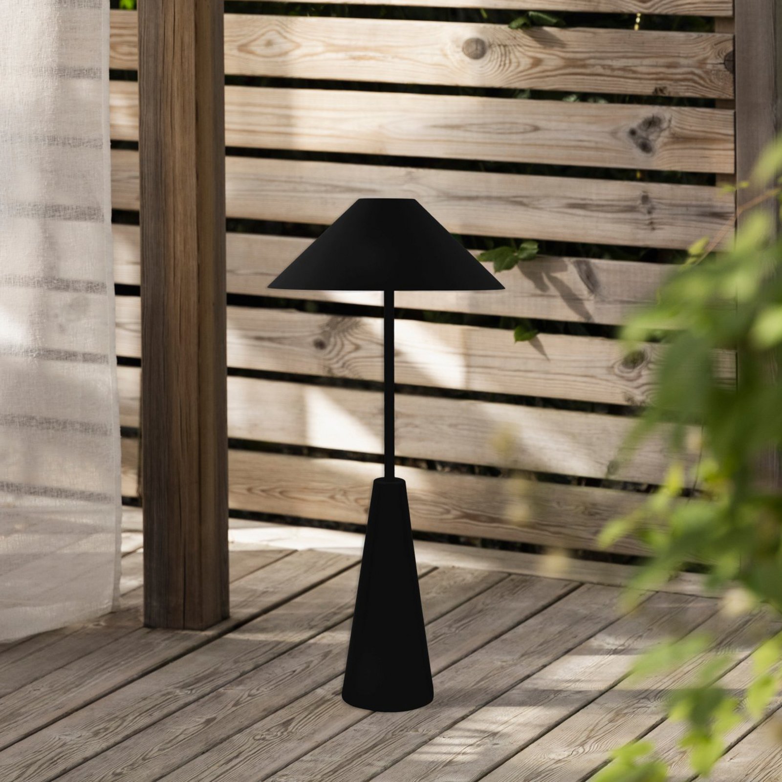 Globen Lighting Lampadaire d'extérieur rechargeable Cannes, noir, IP54