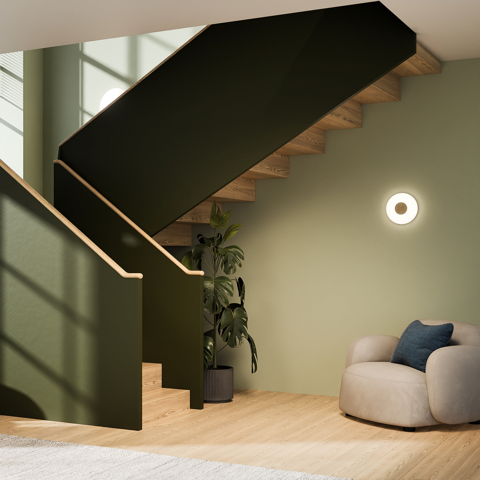 Candeeiro de parede LED Northern Glint, Ø 36 cm, vidro, branco opalino