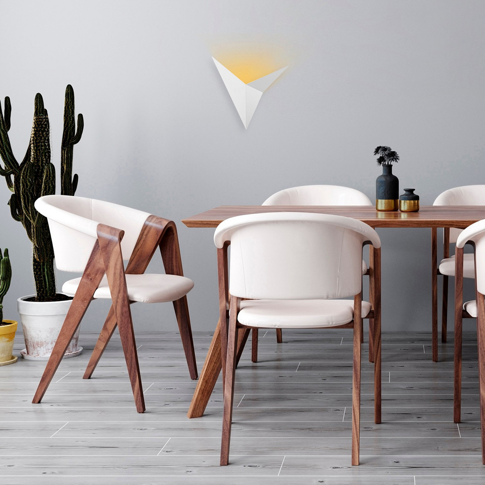 Opviq Bird 3202 spălător de perete design triunghiular alb - Camera de zi / sufragerie - modern - Metal