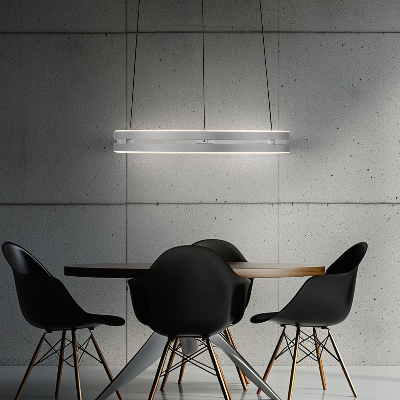 E-Loop LED-Hängelampe, stone, Ø 50 cm, Aluminium, CCT - PURE E-Loop LED-Hängelampe, stone, Ø 50 cm, Aluminium, CCT - PURE