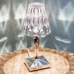 Kartell LED elemes asztali lámpa Akkumulátor, 26cm, króm színű, IP54
