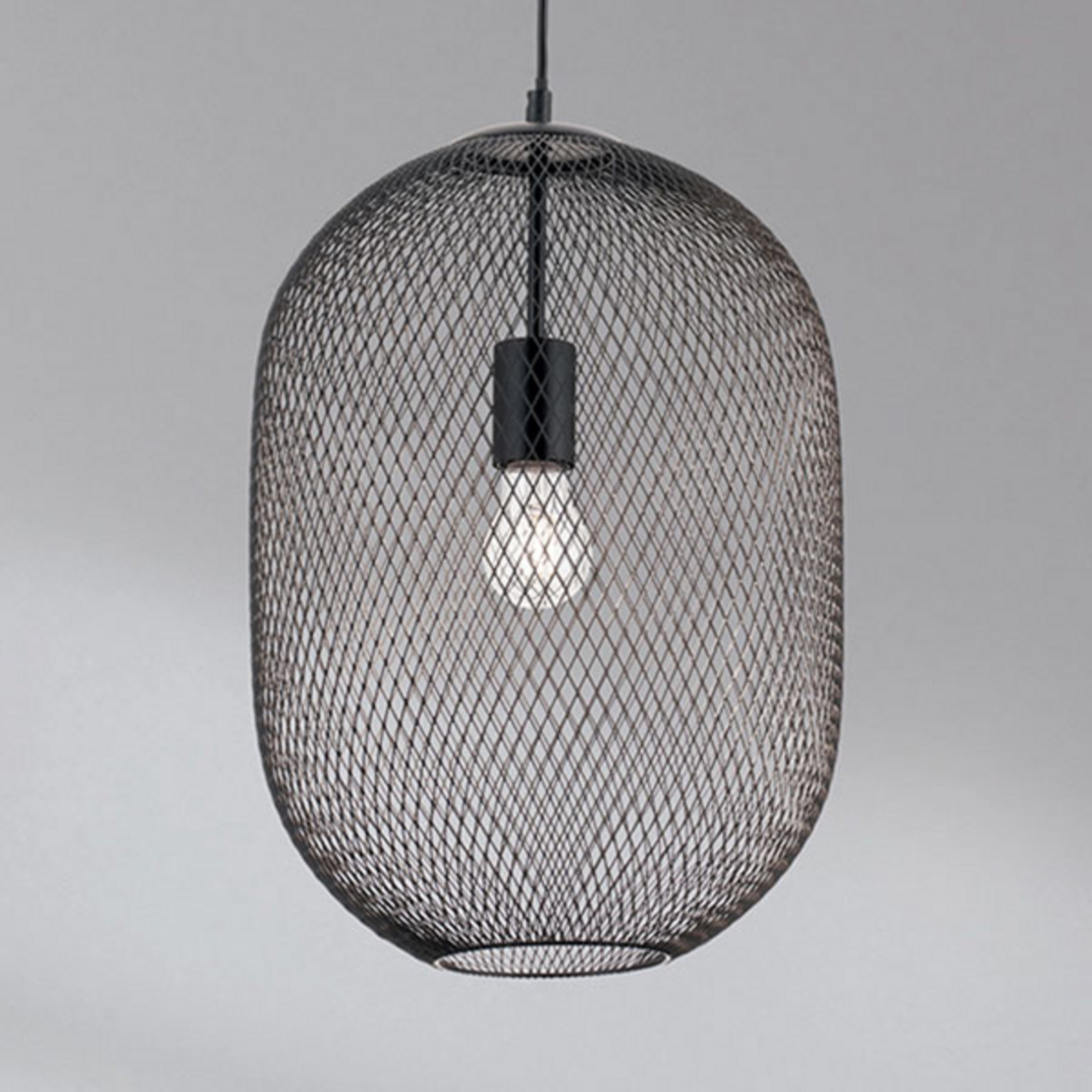 ORION Lampă pendul Georgina cu abajur colivie - Camera de zi / sufragerie - modern - negru mat - Metal