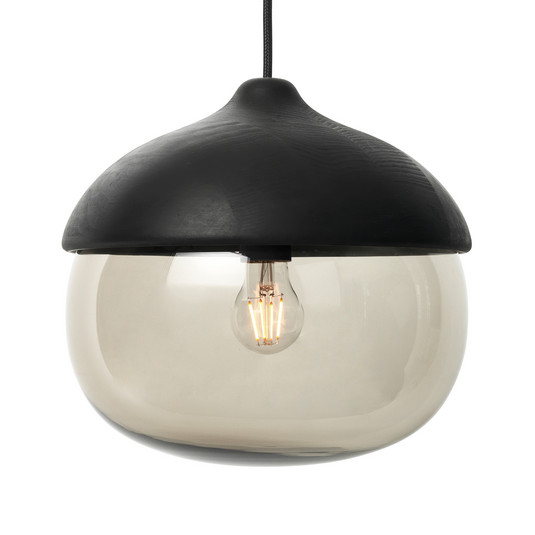 Terho Pendant Large Black/Smoked Transparent - Mater